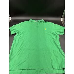 Polo Ralph Lauren Custom Fit Green Short Sleeve Men's L Cotton Shirt (RN 41381)
